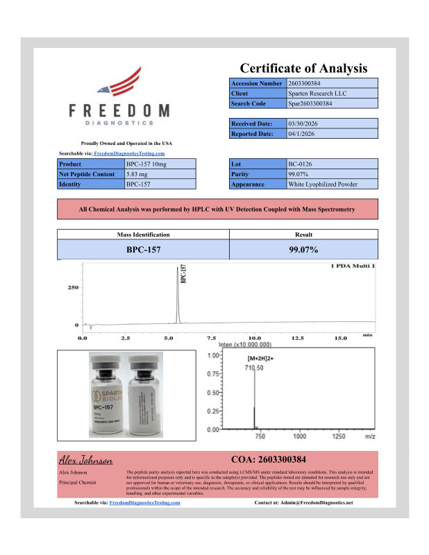 COA preview for BPC-157 10mg